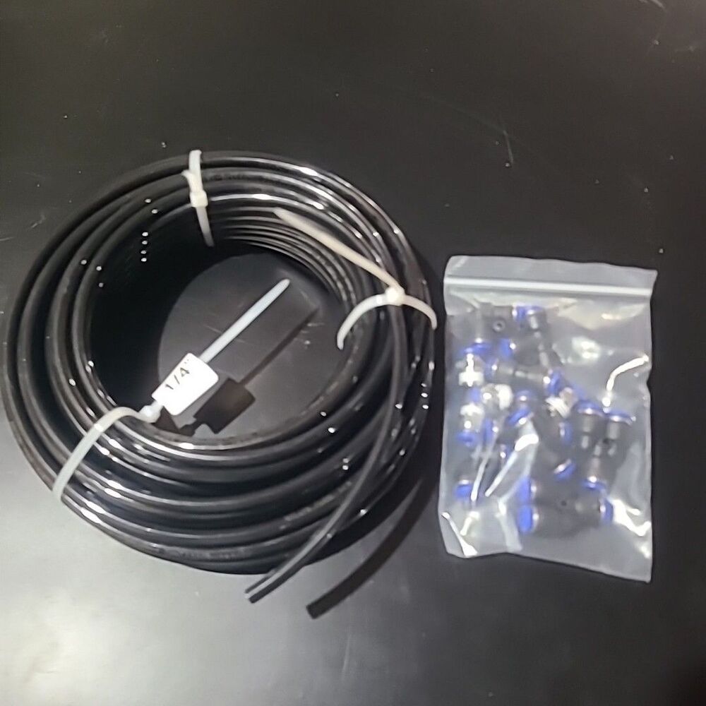 1/4" Air Line Tubing Kit, 50FT(15.2M) SAE J844  Nylon Air Hose Tubing - fittings
